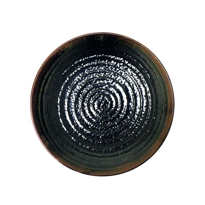 Tenmoku melamine round plate extra large dark finish commercial dinnerware