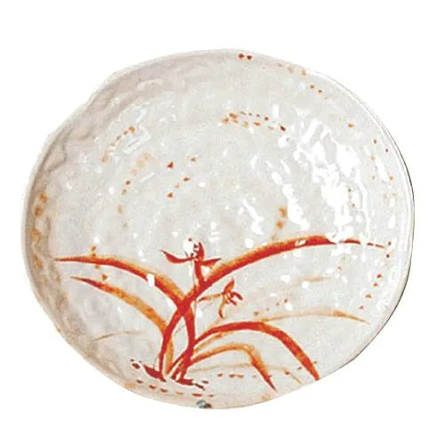 The Thunder Group Lotus Shape Plate features a stylish gold orchid design with elegant waved edges, adding an oriental flair to any table setting. Crafted from durable melamine, it is BPA-free, break-resistant, shatter-resistant, and lightweight for reliable, long-lasting use. Its stackable design allows for easy storage, while being dishwasher safe for effortless cleaning. NSF listed for quality and safety, this plate is ideal for restaurants, catering events, and home use.