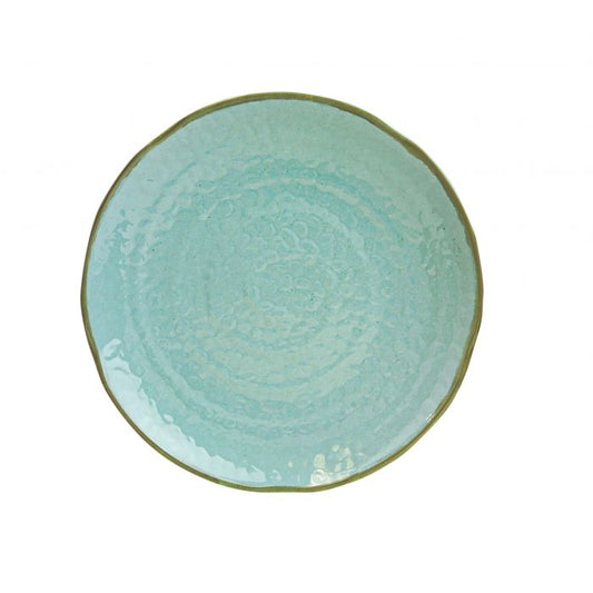 Seaside melamine lotus shape plate large deep rim coastal dinnerware