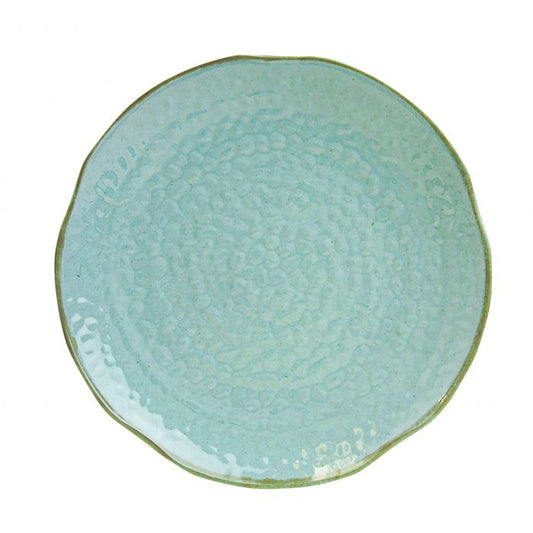 Seaside melamine lotus shape plate extra large deep rim coastal dinnerware