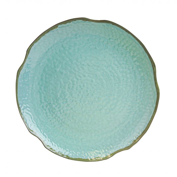 Seaside melamine lotus shape plate extra large deep rim coastal dinnerware