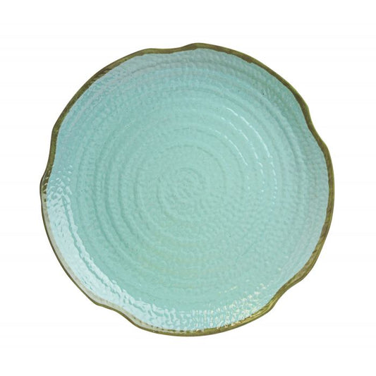 Seaside melamine lotus shape plate extra large deep rim coastal dinnerware