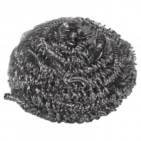 Stanton Trading 50 gram scrubber, stainless steel, sold in 1 dozen. Durable and tightly coiled designed for heavy-duty cleaning tasks. Ideal for scrubbing pots, pans, grills, and other tough surfaces, effectively removing grease, burnt residue, and grime. Rust-resistant and long-lasting, perfect for commercial kitchens and home use.