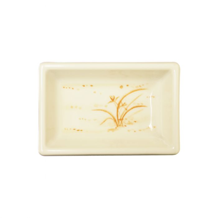 Gold Orchid rectangular melamine sauce dish 2 oz BPA free NSF dishwasher safe