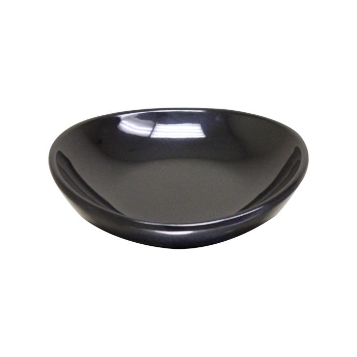 Classic black melamine round saucer 4 oz BPA free NSF dishwasher safe
