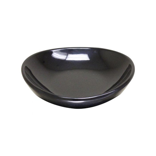 Classic black melamine round saucer 4 oz BPA free NSF dishwasher safe