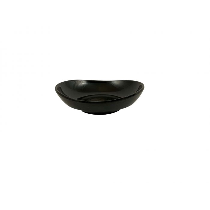 Classic black melamine round saucer 8 oz BPA free NSF dishwasher safe
