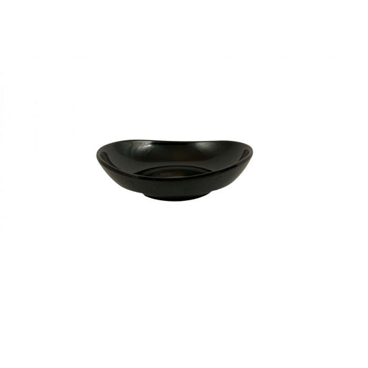 Classic black melamine round saucer 8 oz BPA free NSF dishwasher safe