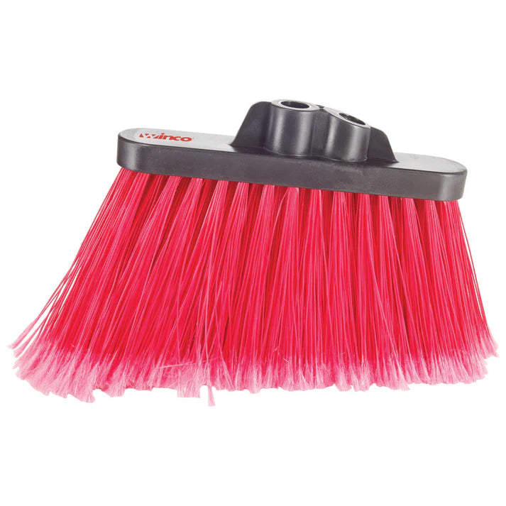 Angle Broom Head (Only) 12/Pack is great tool for keeping a work area clean. The broom head has two slots for a handle in either an upright or angled position. It features long, angled, and flagged bristles to ensure that hard to reach areas can be easily cleaned. These features make it excellent for sweeping dust and other debris from the floor to ensure a clean and sanitary workplace.