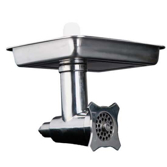 Prepline PMGA22 stainless steel #22 HUB head mincer meat grinder attachment, designed for heavy-duty meat grinding in commercial kitchens, butcher shops, and food processing environments.