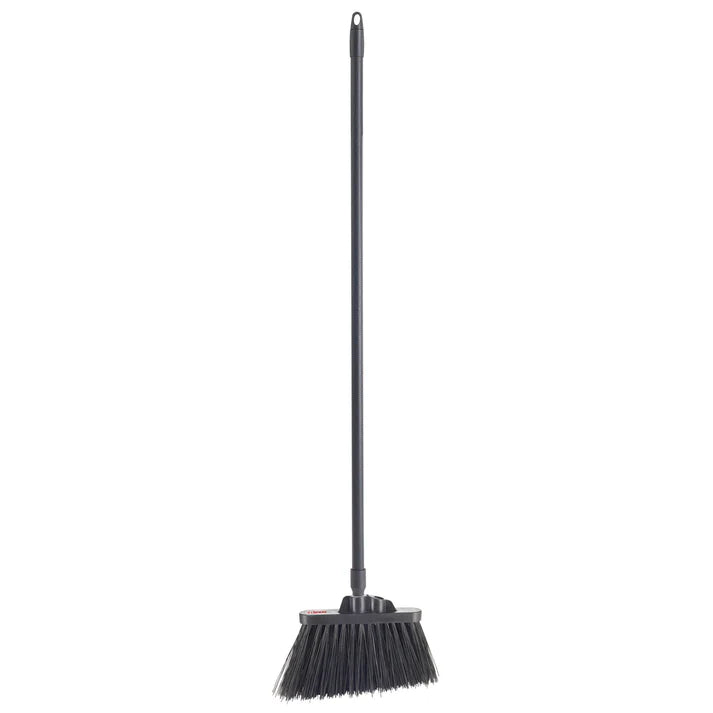 Angle Broom Set 12/Pack is great tool for keeping a work area clean. The broom handle can be configured in either the angled or upright position. It features long, angled, and flagged bristles to ensure that hard to reach areas can be easily cleaned. The BRAU-9K-H has a 48" long fiberglass handle that is textured for a good grip when cleaning. This broom is a perfect solution to keep a workplace floor free of dust and other debris.