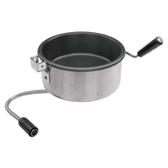 Show Time Electric Popcorn Machine, 1/Pack designed with non-stick coating, this kettle ensures easy product release and allows you to conveniently wipe off most of the popped corn residue. 8oz stainless steel replacement pot for POP-8B popcorn popper.