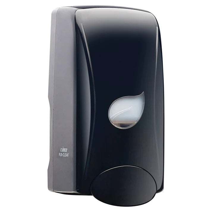 (Black Foam, White Foam, Black Liquid, White Liquid) Manual Soap Dispenser 12/Pack impact-resistant and designed to survive everyday usage in high-traffic areas. It features large-easy press bar to push with hand or elbow to dispense. This manual soap dispenser is made of high-quality plastic and has a neutral design that will easily fit any bathroom or washing station interior. View window allows you to easily check when a refill is needed.