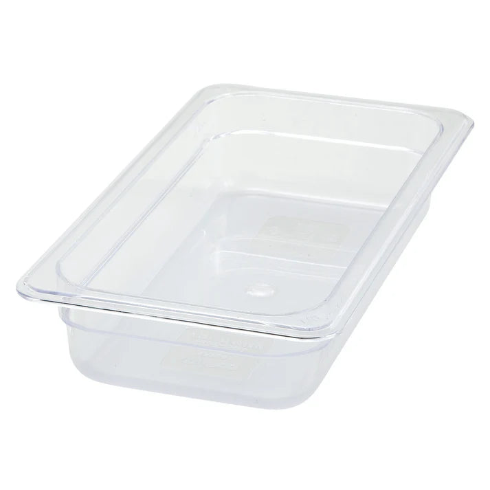 Food Pan is made from polycarbonate, this food pan is resistant to food acid and oils, and will withstand temperatures from -40° to 210° F. Thanks to its smooth, translucent surface, this food pan is easy to clean and provides excellent product visibility. An economical storage option in any foodservice facility.
