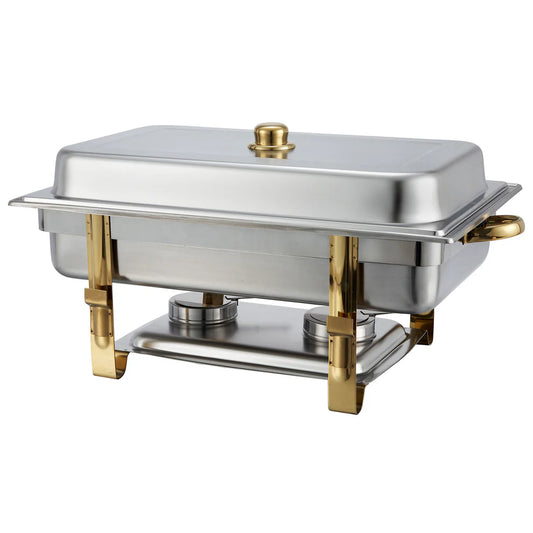Winco 201, 8qt Full-size S/S, Gold Accent Malibu Chafer