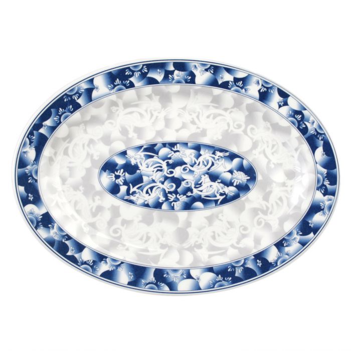 Blue Dragon melamine serving platter 9.875x7.25 BPA free NSF dishwasher safe