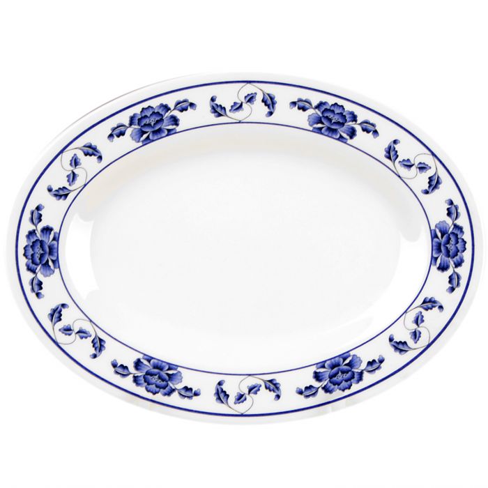 Lotus melamine serving platter 9.875x7.25 BPA free NSF dishwasher safe