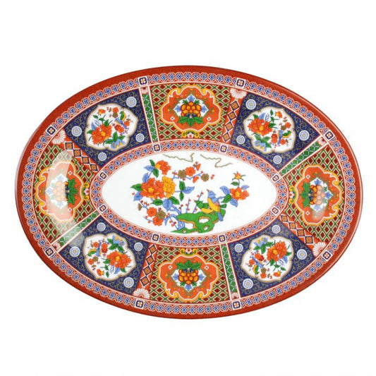 Peacock melamine serving platter 12x8.625 BPA free NSF dishwasher safe