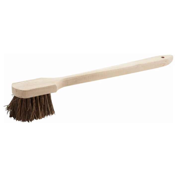 (10", 20") Pot Brush with Wooden Handle 12/Pack clean your home or commercial cookware easily! Stubborn pots are no match for this guy and you can even clean cast iron. Brush the inside of your pot, wok or pan with the heat-resistant bristles for excellent results.