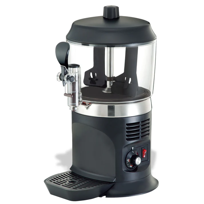120v Benchmark Hot Beverage/Topping Dispenser 1/Pack this 5-quart capacity heated dispenser uses rotating paddles, making it perfect for nacho cheese, butter topping, hot chocolate, au jus, and more.