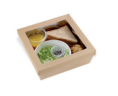 9x9x1.8 Inches Kraft Bakery Pastry Boxes with Clear Window