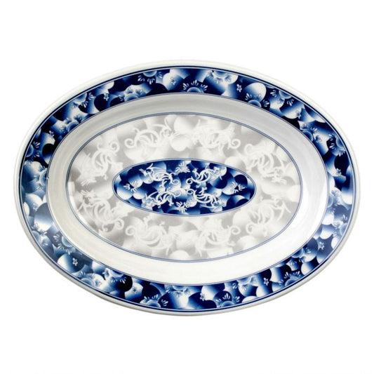 Blue Dragon deep melamine serving platter 9 oz 10x7.5 BPA free NSF dishwasher safe