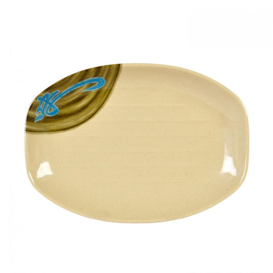 The Thunder Group Teriyaki Tray features a marble-like beige design with blue hieroglyphic accents, adding authentic Asian flair to any setting. Made from durable melamine, it is BPA-free, break-resistant, shatter-resistant, lightweight, and stackable for easy handling and storage. Dishwasher safe and NSF listed, it’s ideal for serving teriyaki, grilled items, and appetizers at restaurants, catered events, or home use.