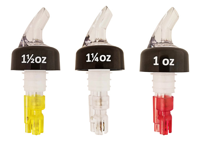 Winco 23752-23772, Benchmark Measured Pourers 1, 1-1/4 & 1-1/2 oz, 12pcs/pack