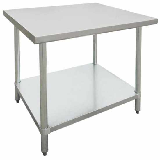 Prepline 30" x 36" stainless steel worktable with undershelf, perfect for efficient workspace organization in commercial kitchens.