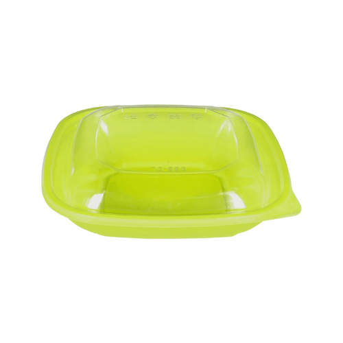 Square Disposable Plastic Salad Bowl with Clear Dome Lids