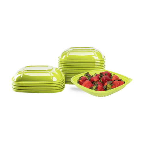 Square Disposable Plastic Salad Bowl For Meal Prep and Takeout