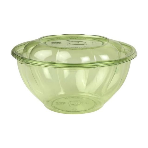 Green Disposable PLA Salad Container Bowls with Dome Lids