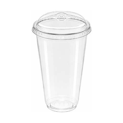 Clear Plastic Disposable U-Shaped Cups with Sip Through Lids