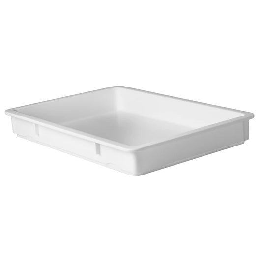 Dough Box 6/Pack is a rectangular dough proofing box which is constructed from polypropylene with a white finish. This dough box can stacked tightly with other boxes to maintain freshness and also features a reinforced structure that resists breakage or bending over time. Ideal for storing, proofing, and cooling pizza dough. The box is also BPA free and NSF listed.