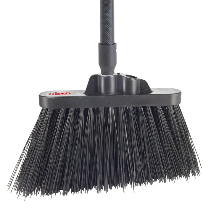 Angle Broom Set 12/Pack is great tool for keeping a work area clean. The broom handle can be configured in either the angled or upright position. It features long, angled, and flagged bristles to ensure that hard to reach areas can be easily cleaned. The BRAU-9K-H has a 48" long fiberglass handle that is textured for a good grip when cleaning. This broom is a perfect solution to keep a workplace floor free of dust and other debris.