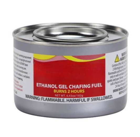  2+ Hour LBL Ethanol Chafing Fuel for catering, buffets, and events. Long-lasting, clean-burning, and safe for chafing dishes and food warmers. Ensures consistent heat for over two hours.