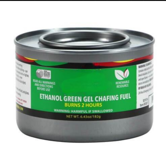 2+ Hour LBL Heat Green chafing fuel for catering, buffets, and events. Eco-friendly, long-lasting, and perfect for keeping food warm with a safe and consistent flame for over two hours.