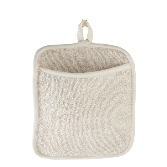 Pot Holder 5/Pack is an 8.5 inch x 9.5 inch terrycloth pot holder. The pot holder is heat resistant up to 200° F. This model also has a hanging loop for easier storage and a pocket so it can be used as an oven mitt. Designed to make handling hot pots and pans safer and more convenient. Machine washable and made in America.