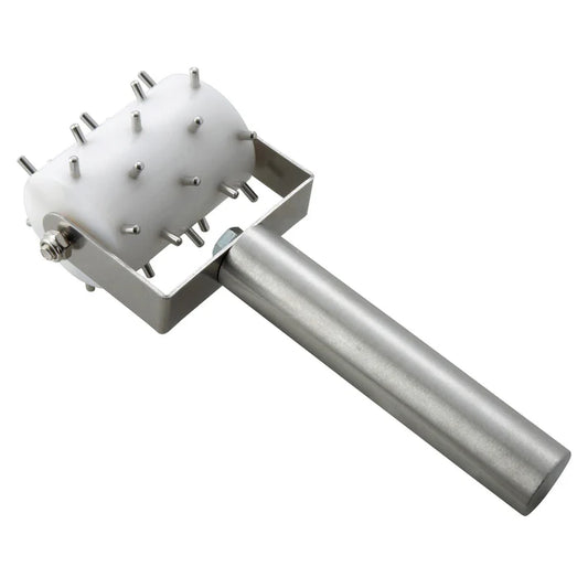 Dough Roller Docker 6/Pack features a heavy duty plastic barrel with stainless steel pins, this half size roller docker does a great job of perforating pizza dough to prevent unattractive air bubbles from forming in your pizza crust. The solid stainless steel handle is both comfortable to use and easy to clean.