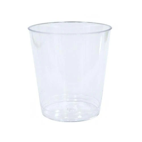2 oz. clear plastic tumbler, perfect for shots, tastings, and desserts. Durable, disposable, and great for bars, catering, and events. Sleek design for an elegant drink presentation.