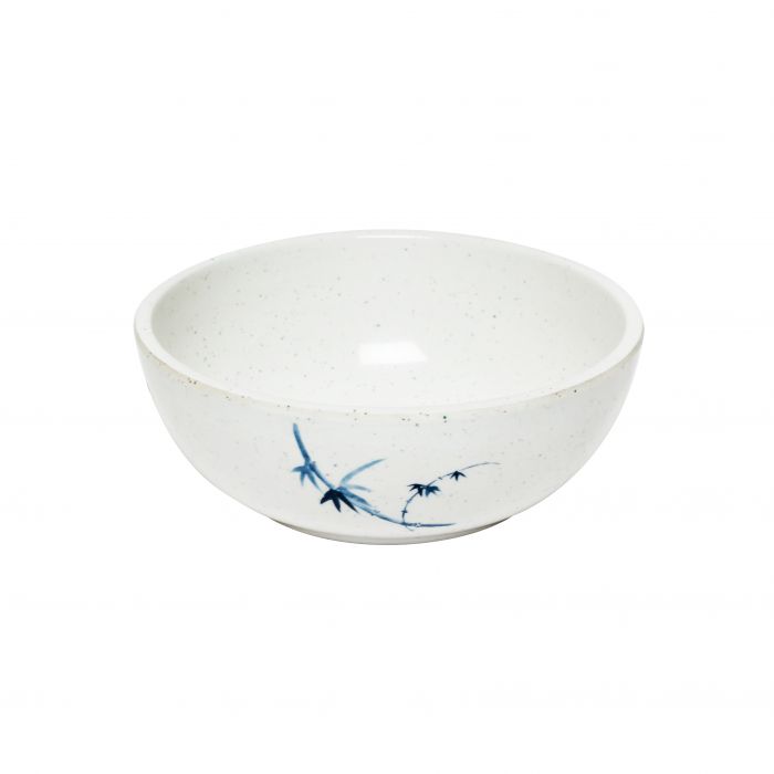 Thunder Group Bowl 6/Pcs is perfect for serving miso soup, soba, ramen, kimchi and other Asian dishes. This stone-colored bowl with bamboo accents will bring oriental flare to your food presentation. Manufactured from a durable plastic material this dinnerware is extremely popular for its nearly unbreakable structure. However, with heat resistance of up to 212° F or 100° C, melamine is not suitable for cooking and warming foods in a microwave or oven. It is dishwasher safe. 