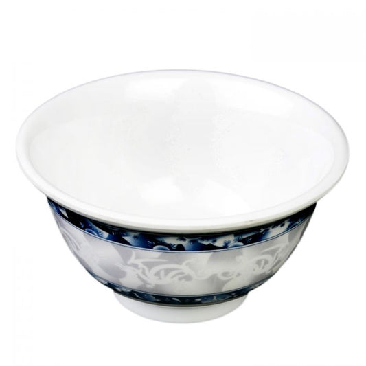 Thunder Group Rice Bowl is perfect for serving miso soup, soba, ramen, kimchi and other Asian dishes. This stone-colored bowl with bamboo accents will bring oriental flare to your food presentation. Manufactured from a durable plastic material this dinnerware is extremely popular for its nearly unbreakable structure. However, with heat resistance of up to 212° F or 100° C, melamine is not suitable for cooking and warming foods in a microwave or oven. It is dishwasher safe. 