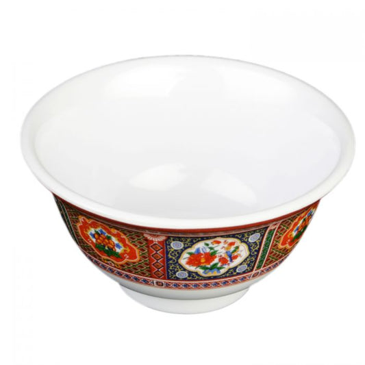 Thunder Group Rice Bowl is perfect for serving not only rice, but also noodles, marinated vegetables, salads, and more Asian-inspired foods. This 6 Oz bowl will bring oriental flare to your food presentation. Manufactured from a durable plastic material this dinnerware is famous for its nearly unbreakable structure. Melamine bowls by Thunder Group is a practical solution for catered indoor and outdoor events. The Peacock collection has a distinctive appearance. 
