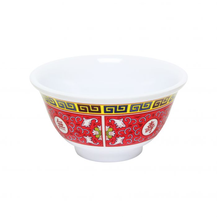 Thunder Group Rice Bowl is perfect for serving not only rice, but also noodles, marinated vegetables, salads, and more Asian-inspired foods. This 6 Oz bowl will bring oriental flare to your food presentation. Manufactured from a durable plastic material this dinnerware is famous for its nearly unbreakable structure. Melamine bowls by Thunder Group is a practical solution for catered indoor and outdoor events. The Longevity collection has a distinctive appearance.