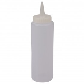 8 oz. Clear Squeeze Bottle perfect for precise dispensing of condiments, dressings, sauces, and more. Made of durable, food-safe plastic, it features a narrow tip for controlled application. Ideal for both commercial and home kitchens, this set includes 1 dozen bottles, ensuring you have ample supply for various uses.