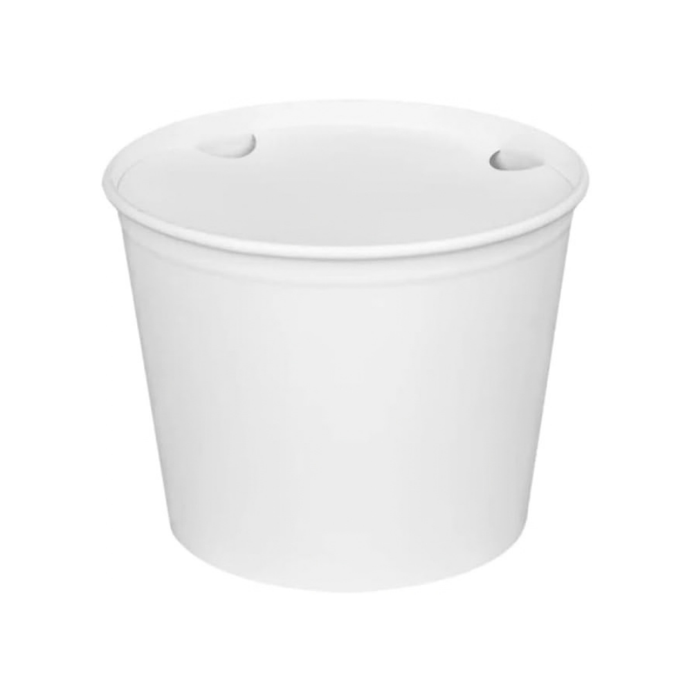 85oz White Disposable Paper Food Buckets with Lids