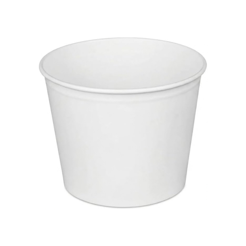 85oz White Round Disposable Paper Food Buckets