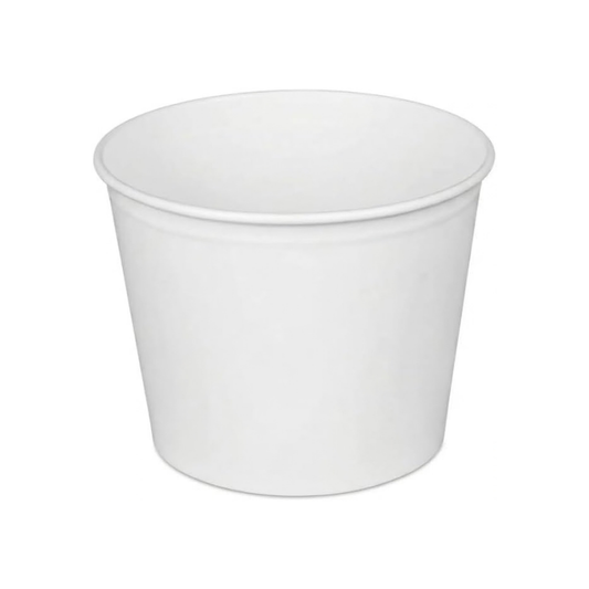 85oz White Round Disposable Paper Food Buckets