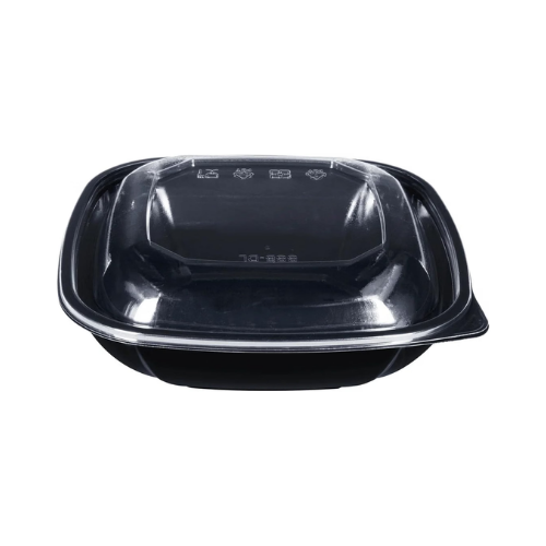 Square Disposable Plastic Salad Bowl with Clear Dome Lids