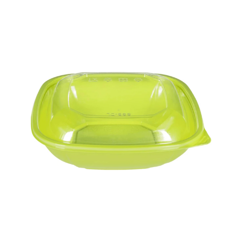 Square Disposable Plastic Salad Bowl with Clear Dome Lids